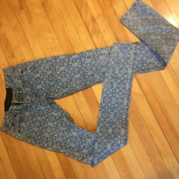 Woman's Floral Jeans - Picture 1 of 2